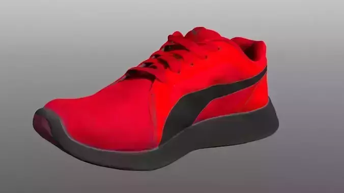 Sneaker 3D model low poly puma running shoes