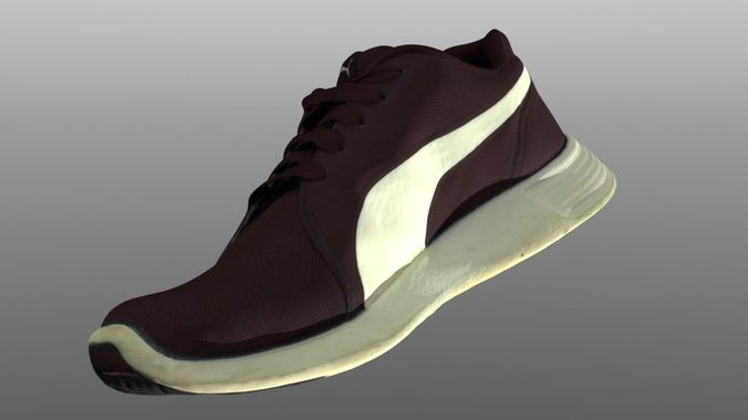 Sneaker 3D model low poly puma running shoe Low-poly 3D model