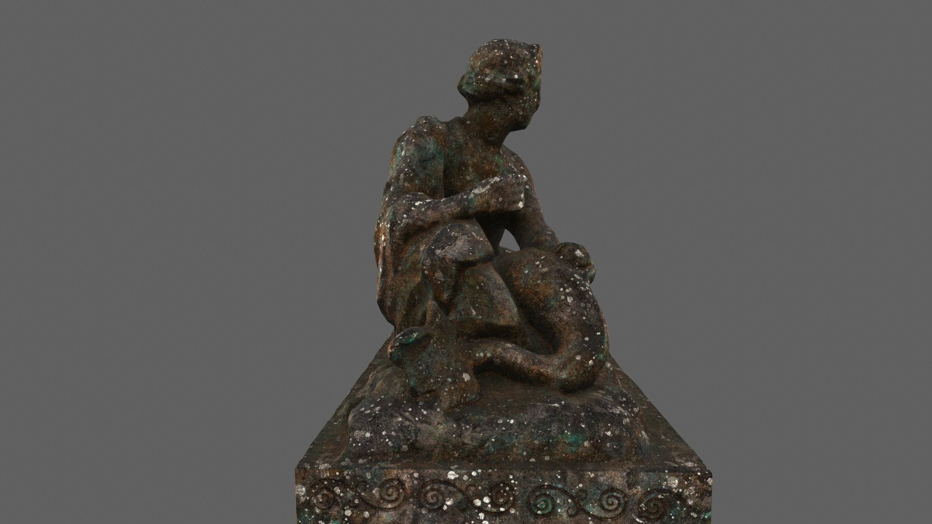 old statue Low-poly 3D model_4