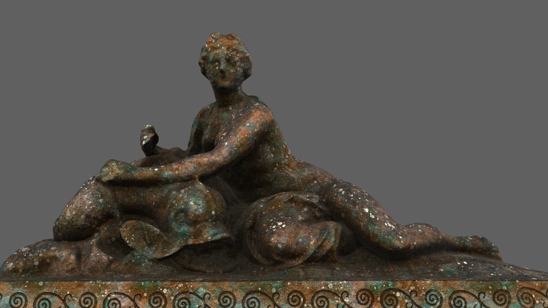 old statue Low-poly 3D model_10