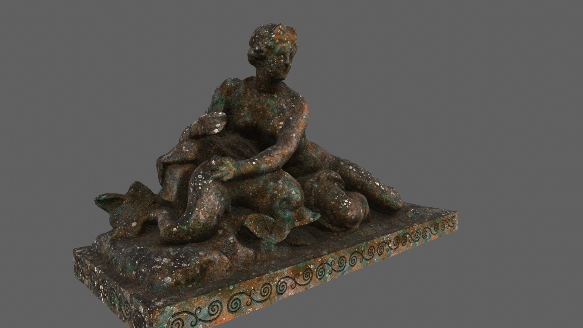 old statue Low-poly 3D model_3