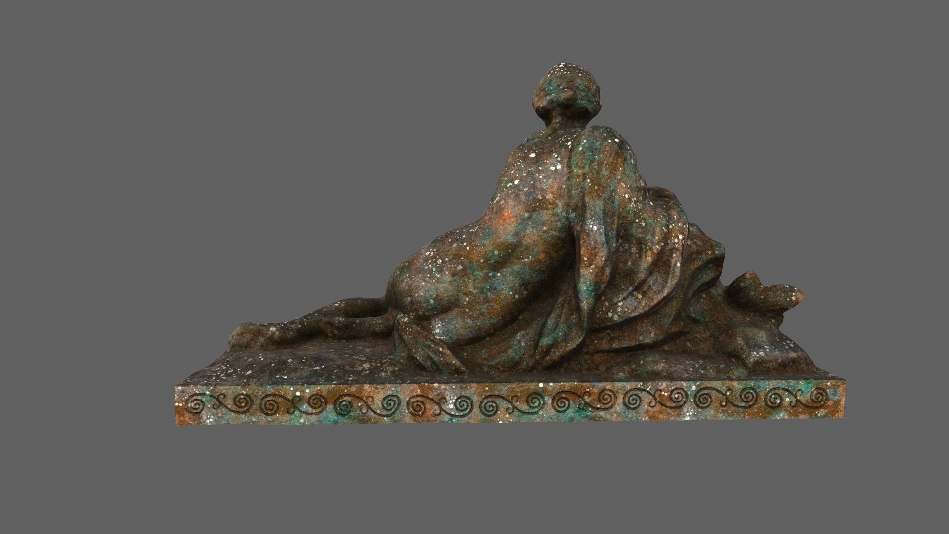 old statue Low-poly 3D model_6