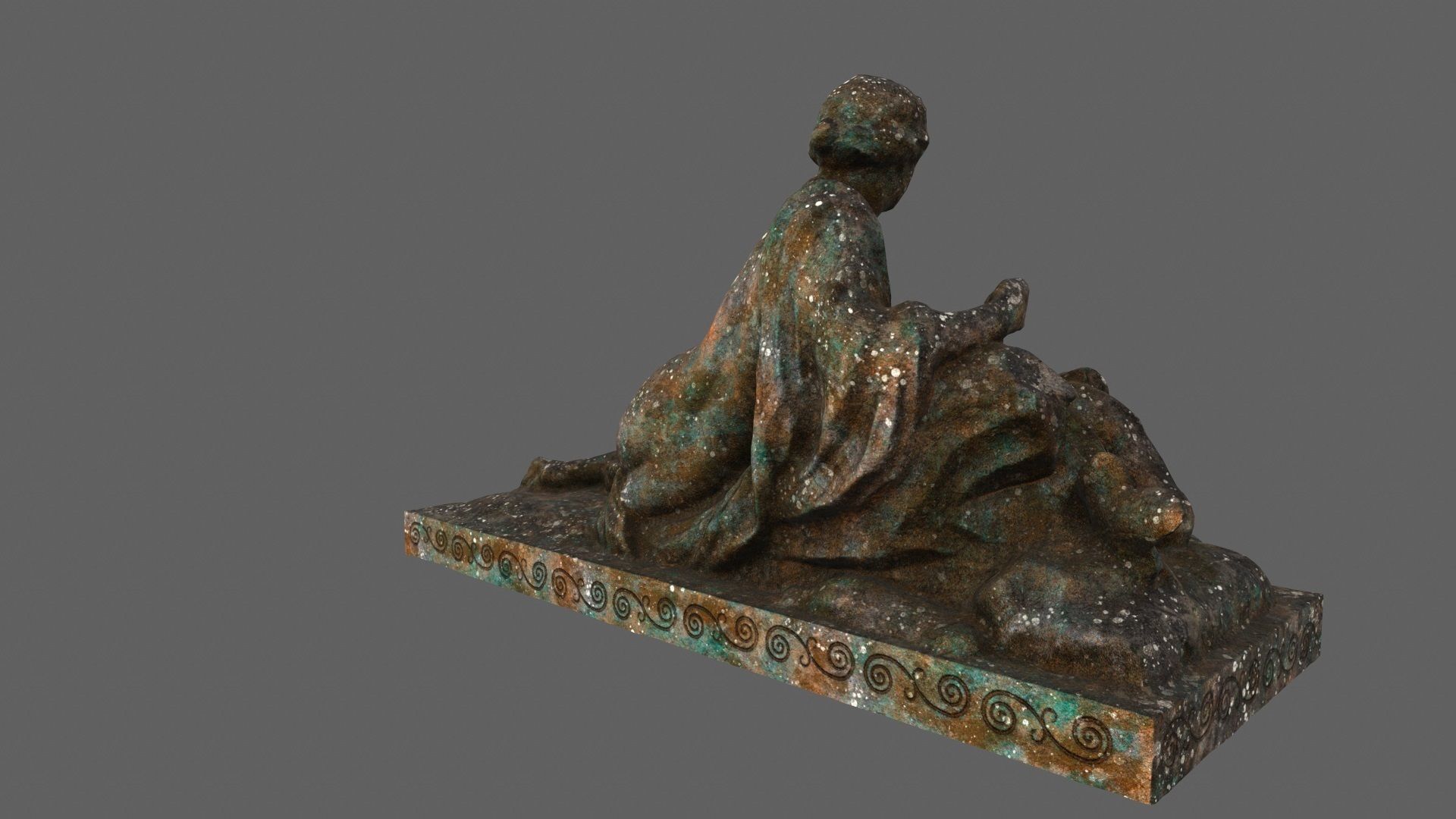 old statue Low-poly 3D model_5