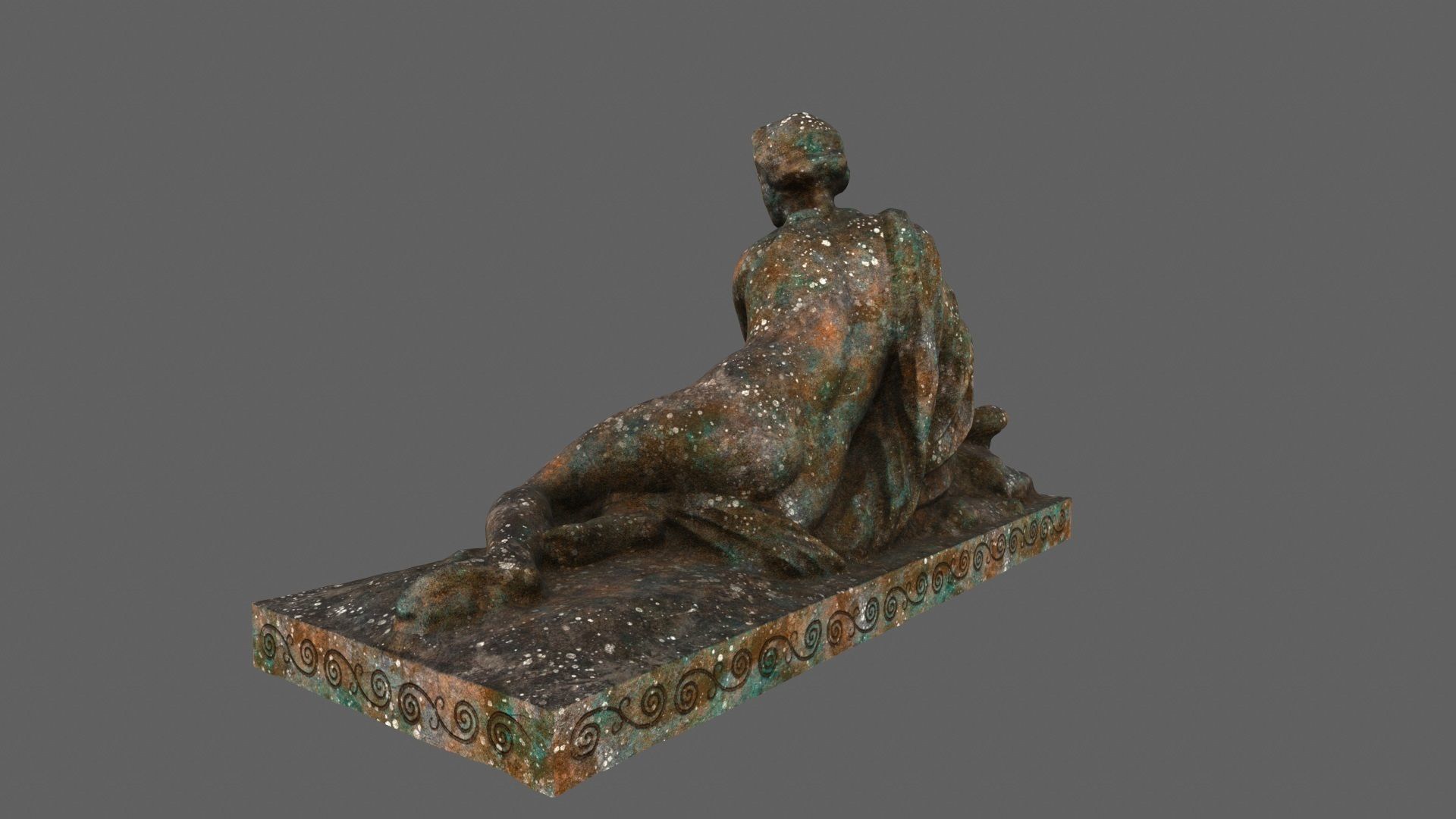 old statue Low-poly 3D model_7