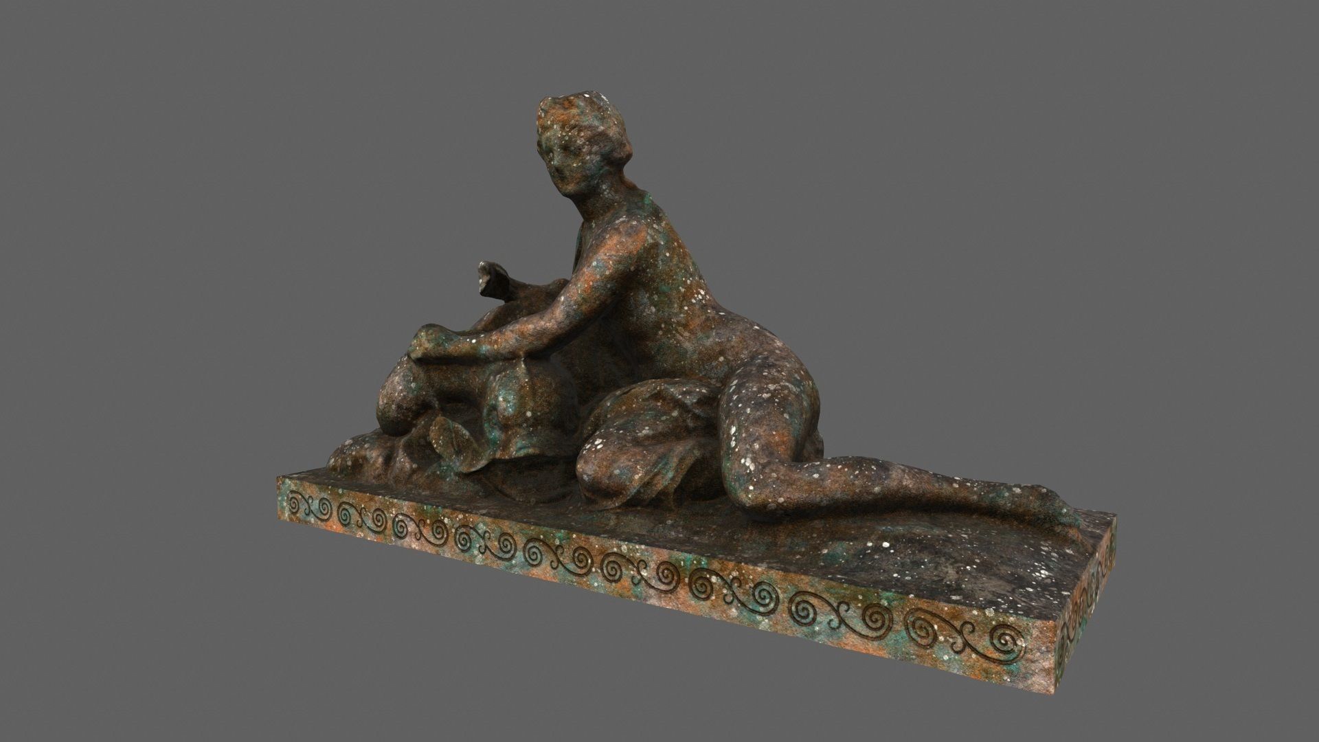 old statue Low-poly 3D model_9