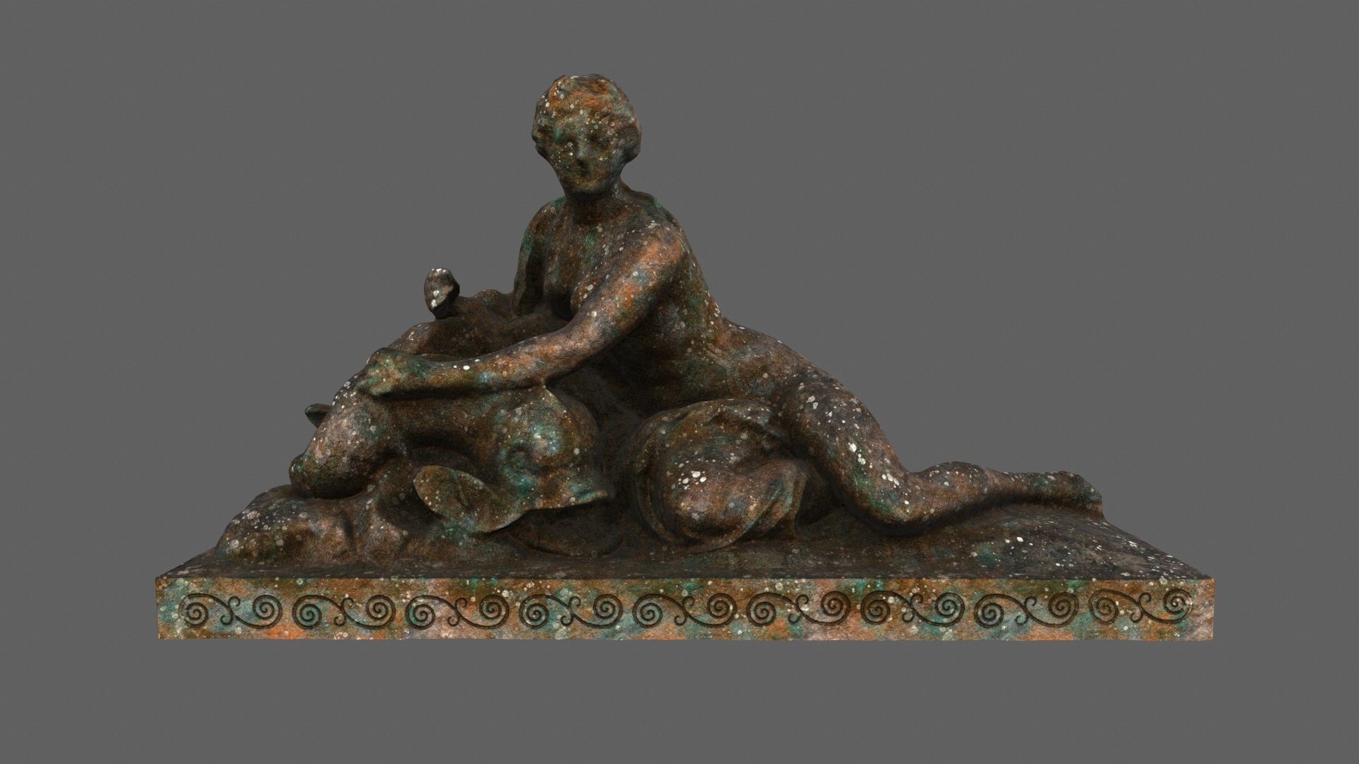 old statue Low-poly 3D model_2