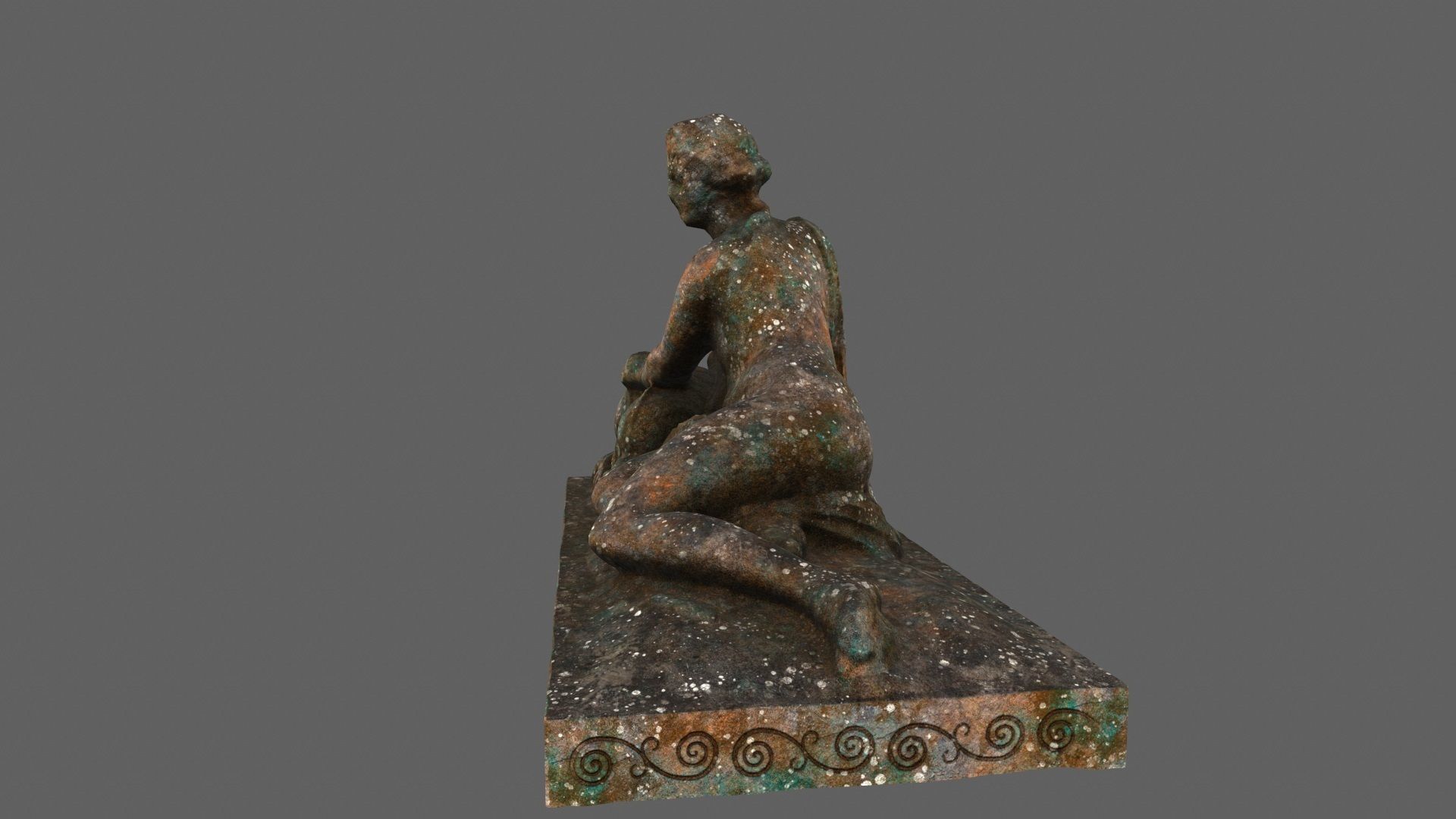 old statue Low-poly 3D model_8