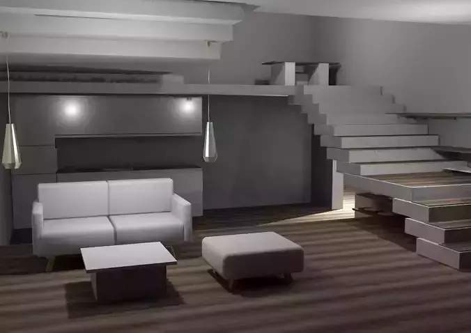 White couch 3D model