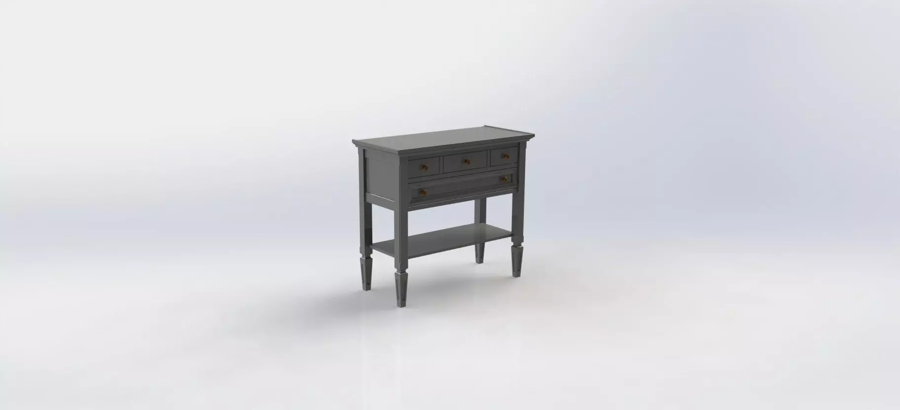 wood console 3D model_0