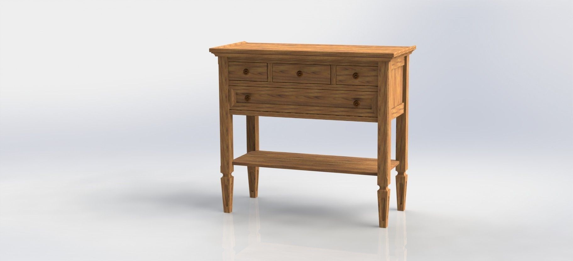 wood console 3D model_3