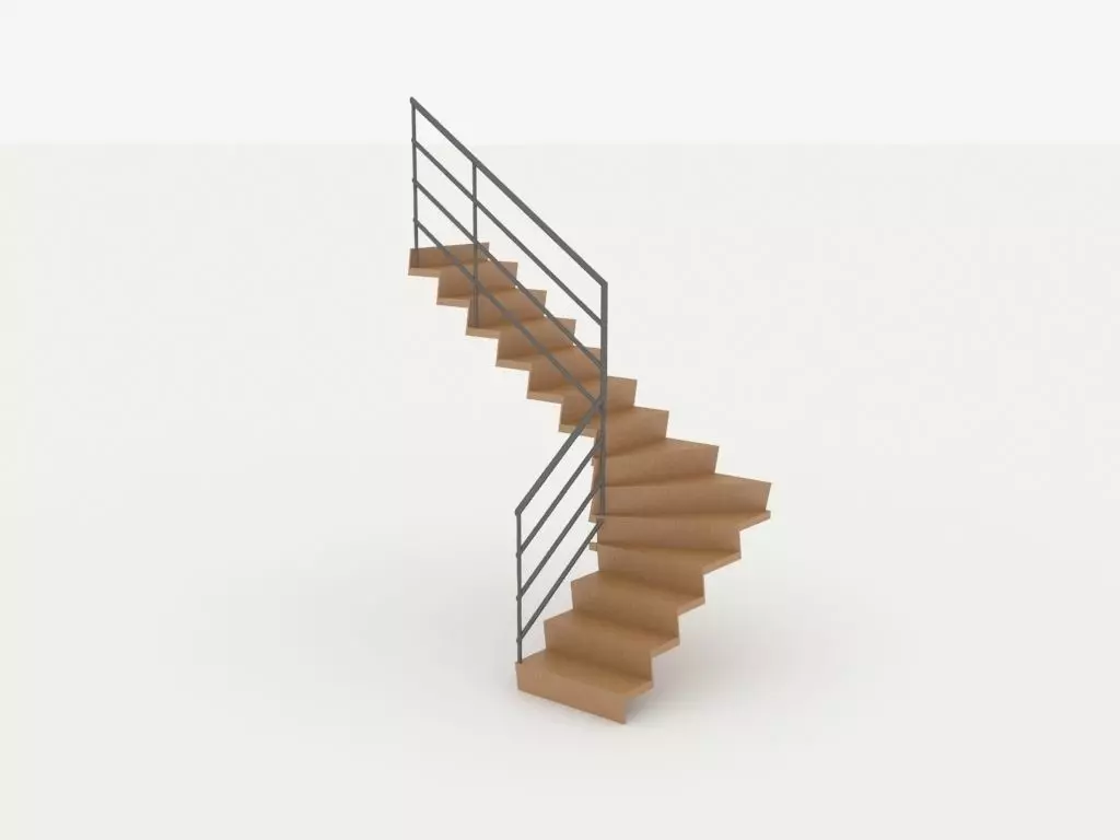 Wooden twisted stairs Free 3D model
