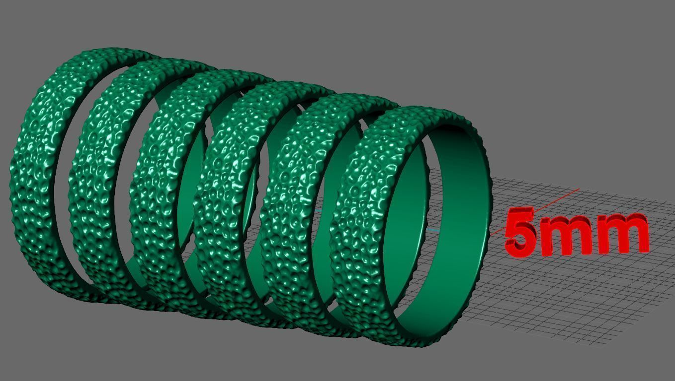 textured silver ring 3D print model_12