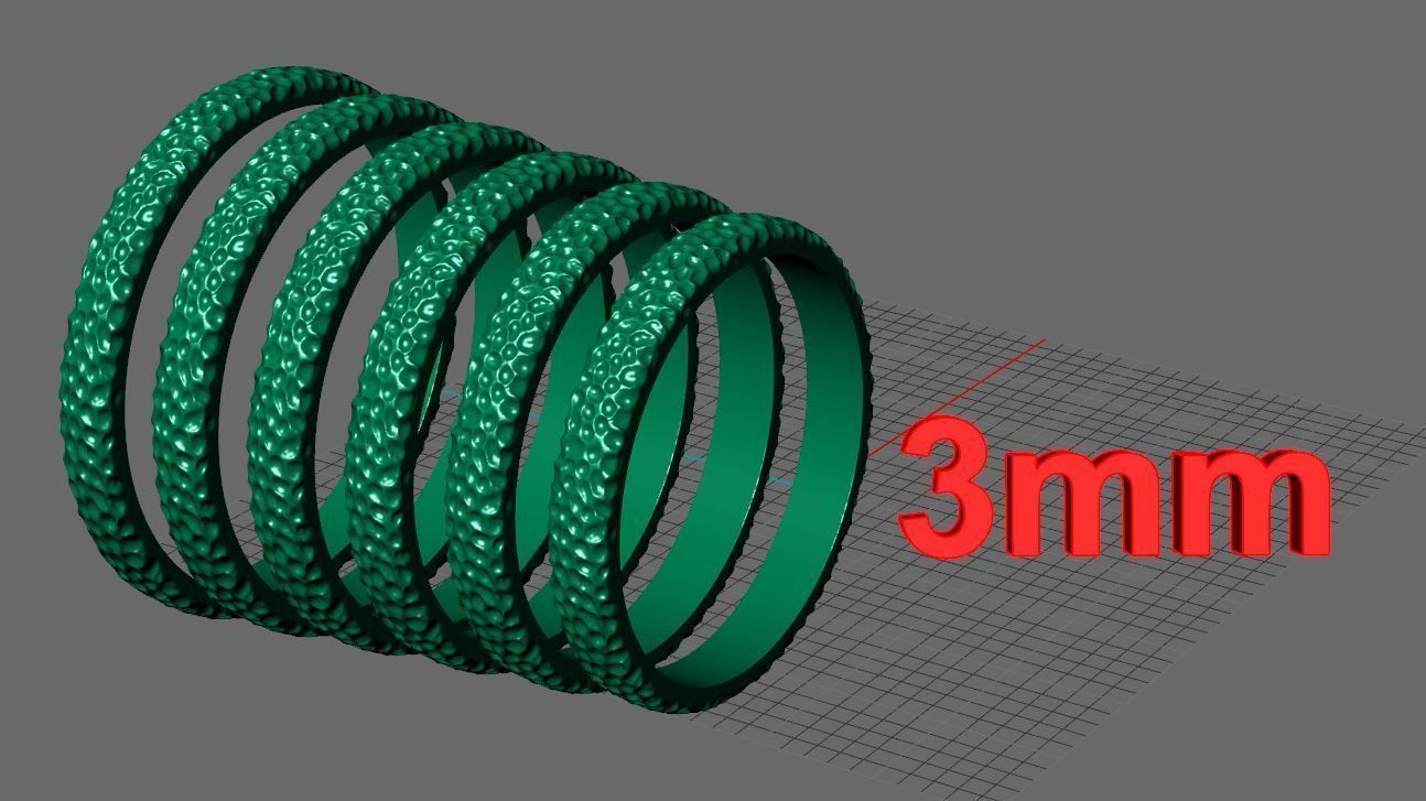 textured silver ring 3D print model_9