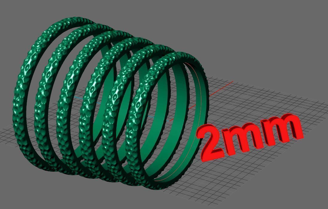 textured silver ring 3D print model_11