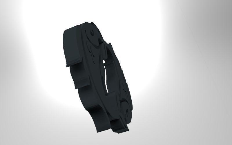 Pisces 3D zodiac symbol with two fish in middle Free 3D print model_41