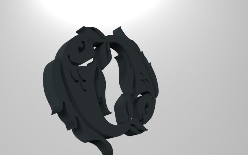 Pisces 3D zodiac symbol with two fish in middle Free 3D print model_61