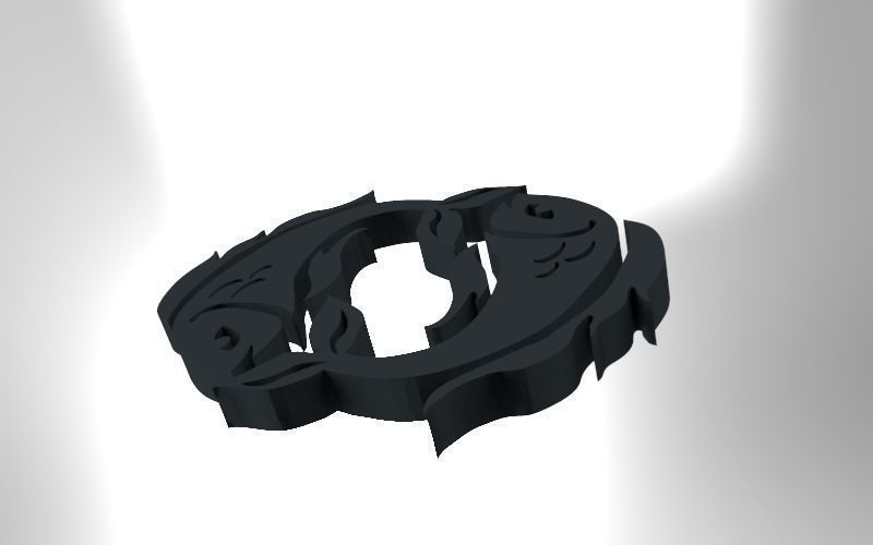 Pisces 3D zodiac symbol with two fish in middle Free 3D print model_37