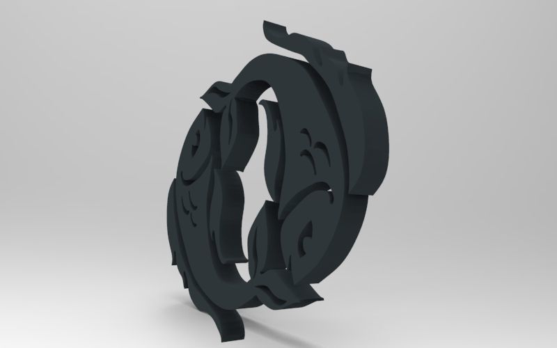 Pisces 3D zodiac symbol with two fish in middle Free 3D print model_79