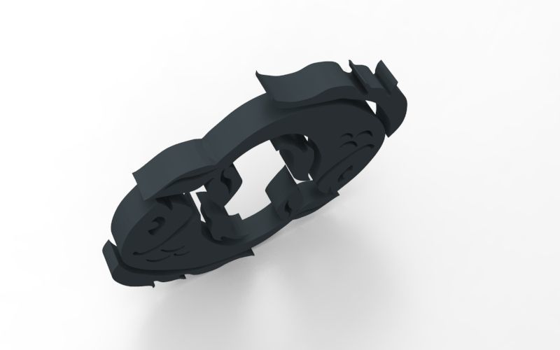 Pisces 3D zodiac symbol with two fish in middle Free 3D print model_138