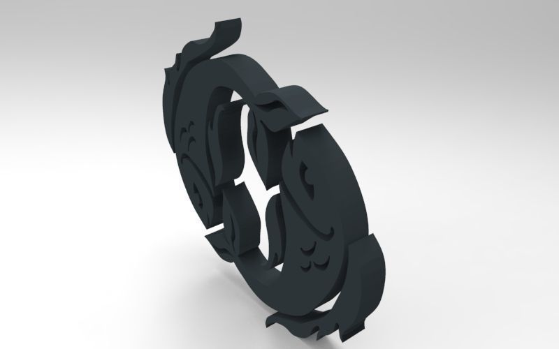 Pisces 3D zodiac symbol with two fish in middle Free 3D print model_95