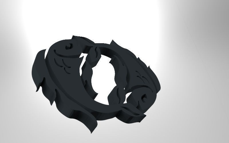 Pisces 3D zodiac symbol with two fish in middle Free 3D print model_43