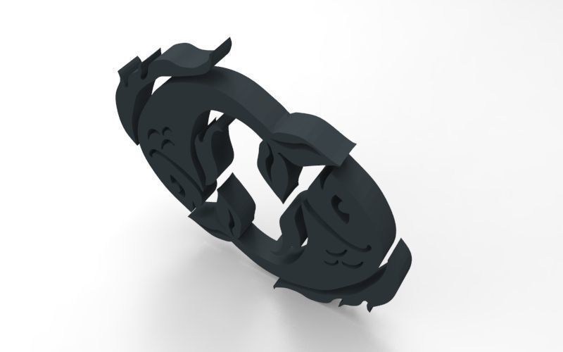 Pisces 3D zodiac symbol with two fish in middle Free 3D print model_110