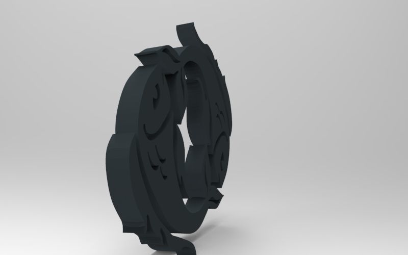 Pisces 3D zodiac symbol with two fish in middle Free 3D print model_81