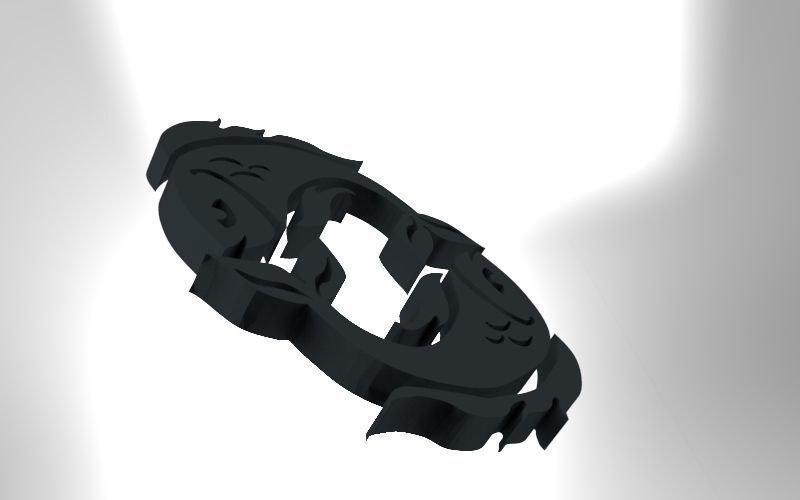 Pisces 3D zodiac symbol with two fish in middle Free 3D print model_35