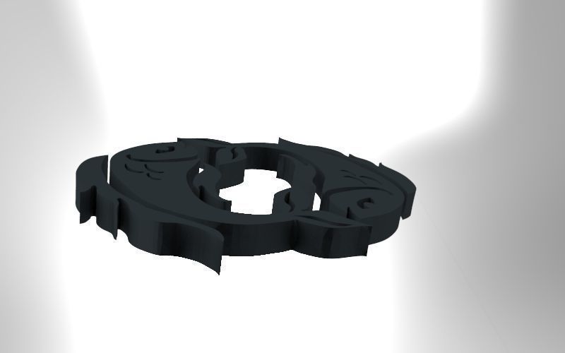 Pisces 3D zodiac symbol with two fish in middle Free 3D print model_28