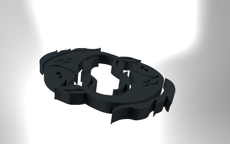Pisces 3D zodiac symbol with two fish in middle Free 3D print model_45