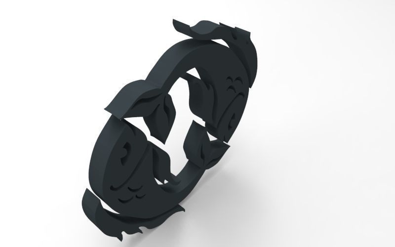 Pisces 3D zodiac symbol with two fish in middle Free 3D print model_117