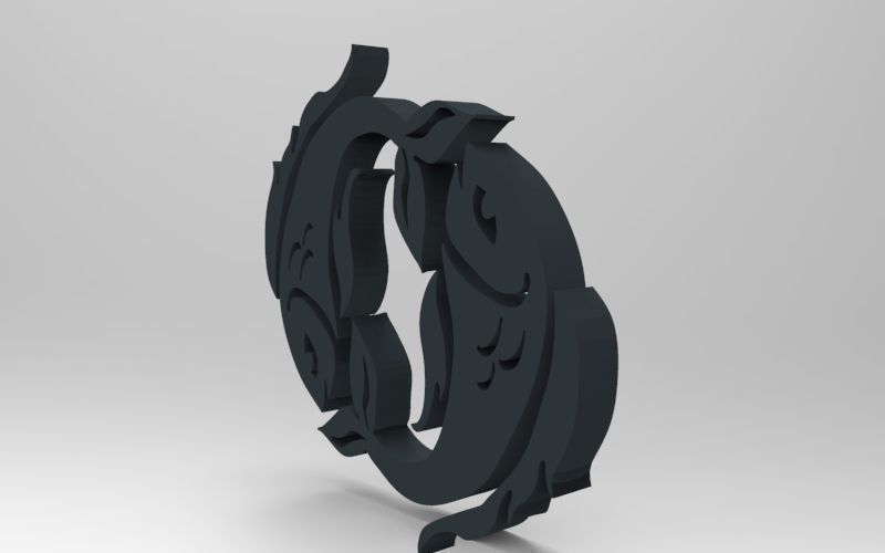 Pisces 3D zodiac symbol with two fish in middle Free 3D print model_89