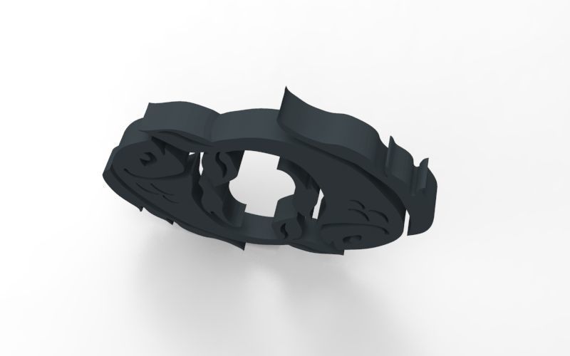 Pisces 3D zodiac symbol with two fish in middle Free 3D print model_136