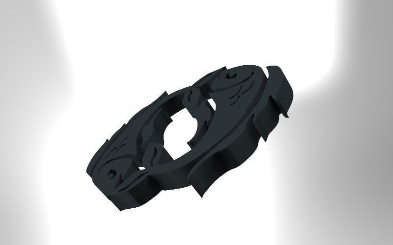 Pisces 3D zodiac symbol with two fish in middle Free 3D print model_14