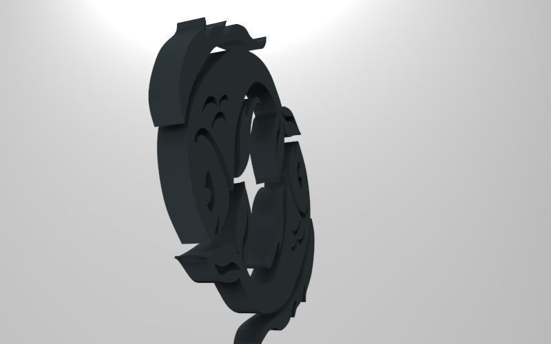 Pisces 3D zodiac symbol with two fish in middle Free 3D print model_67