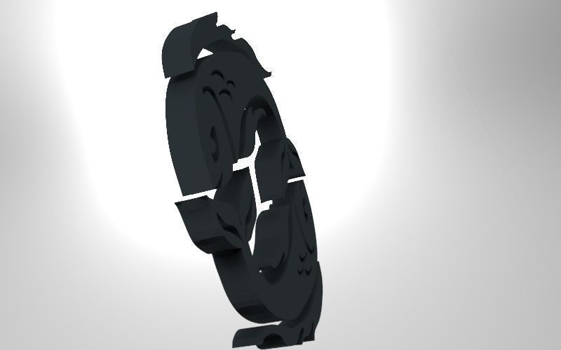 Pisces 3D zodiac symbol with two fish in middle Free 3D print model_51