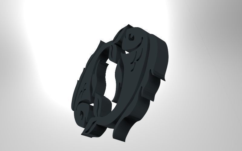 Pisces 3D zodiac symbol with two fish in middle Free 3D print model_39