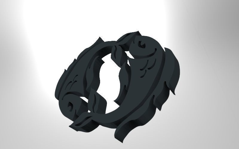 Pisces 3D zodiac symbol with two fish in middle Free 3D print model_36