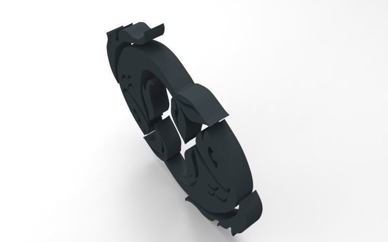 Pisces 3D zodiac symbol with two fish in middle Free 3D print model_112