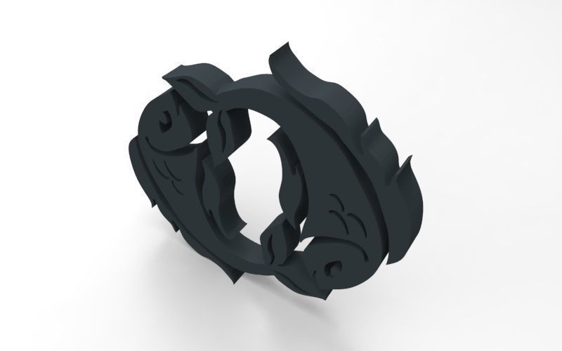 Pisces 3D zodiac symbol with two fish in middle Free 3D print model_120