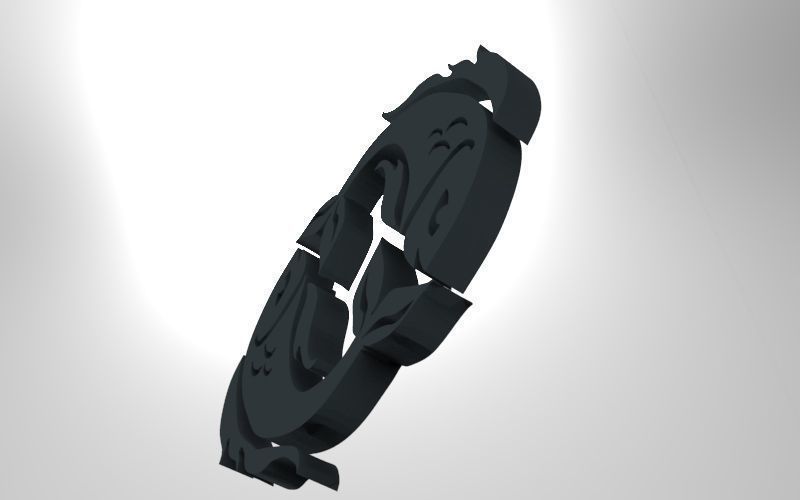 Pisces 3D zodiac symbol with two fish in middle Free 3D print model_56