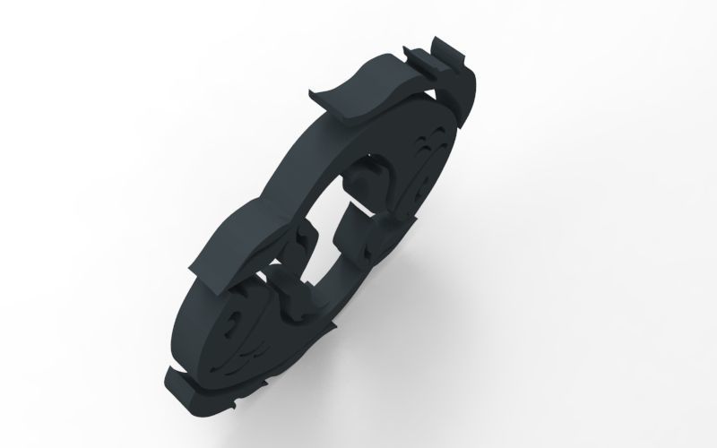 Pisces 3D zodiac symbol with two fish in middle Free 3D print model_133