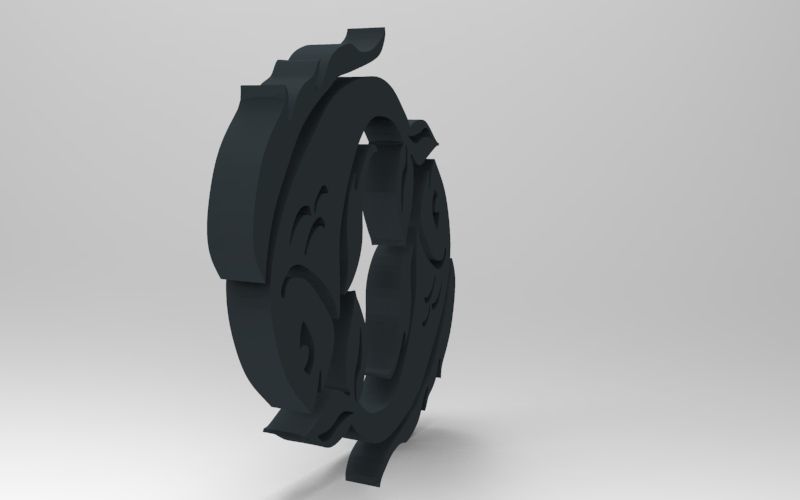 Pisces 3D zodiac symbol with two fish in middle Free 3D print model_84