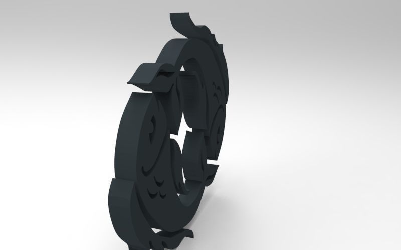 Pisces 3D zodiac symbol with two fish in middle Free 3D print model_97
