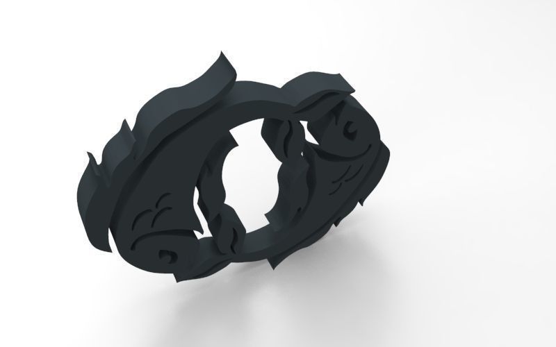 Pisces 3D zodiac symbol with two fish in middle Free 3D print model_126