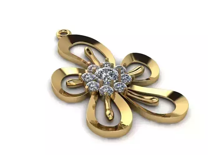 Pendant earring 3D print model