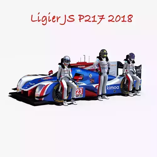 Ligier JS P217 2018 Low-poly 3D model