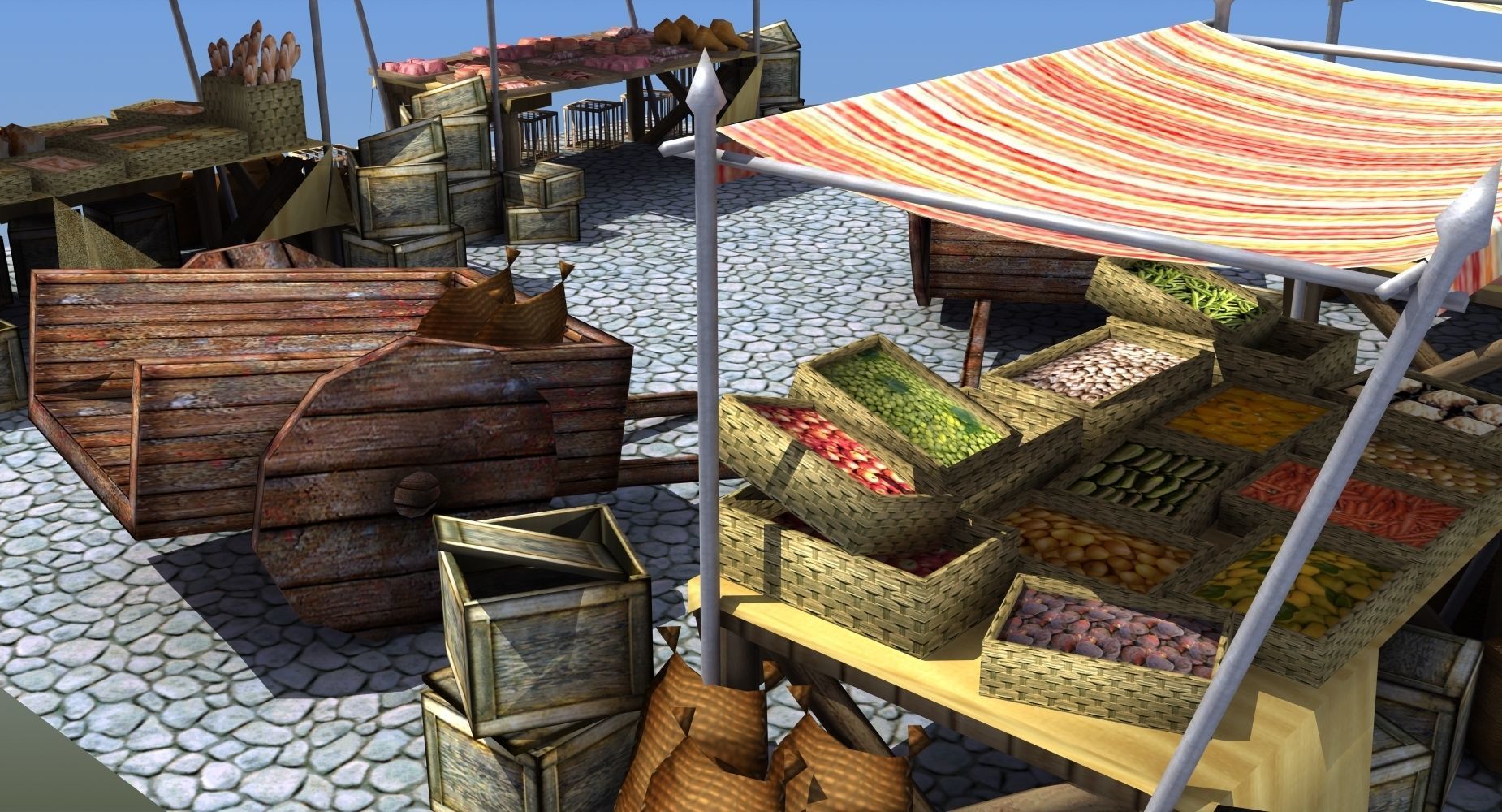 Market train set 3D model_5