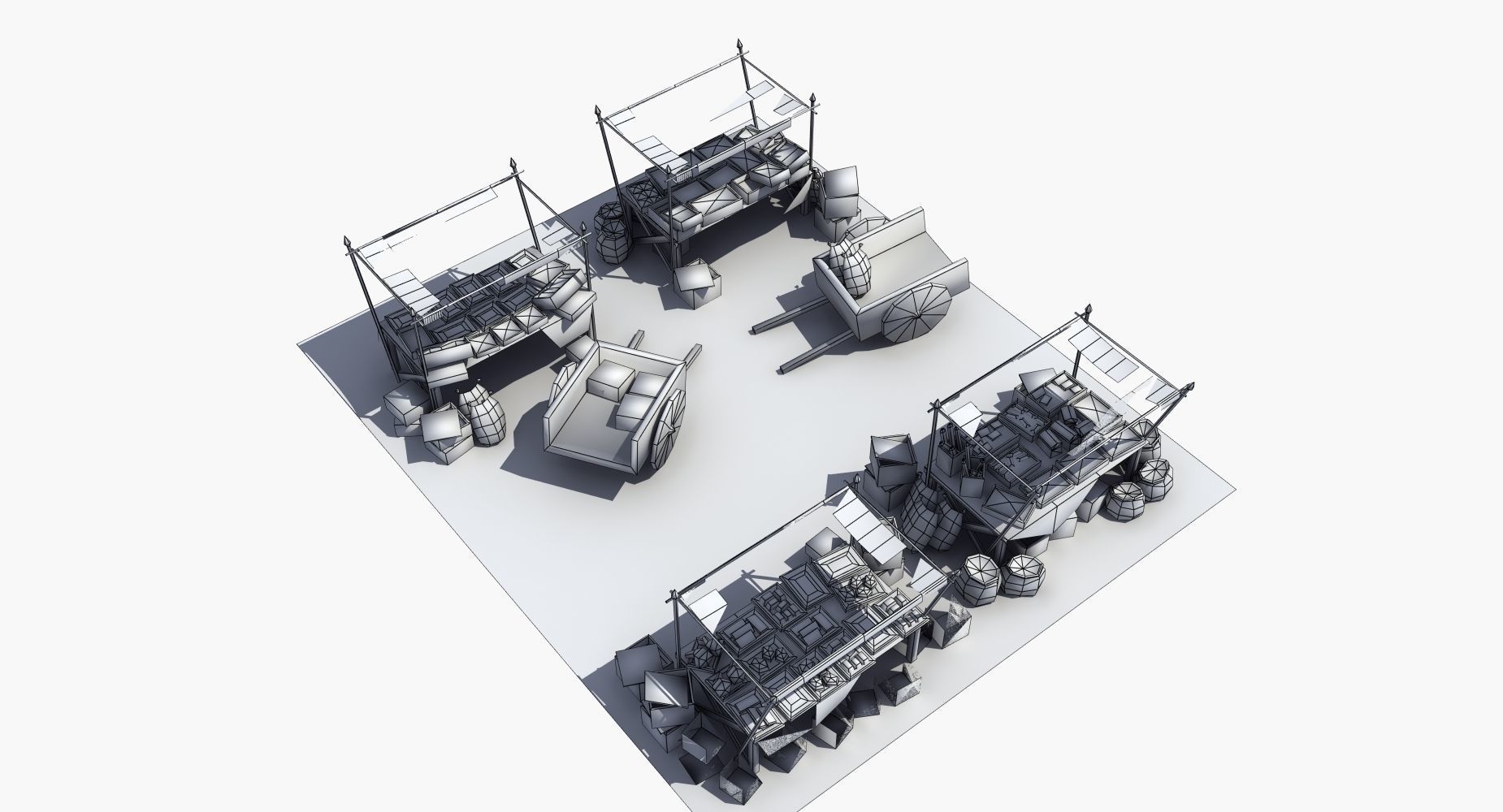 Market train set 3D model_4