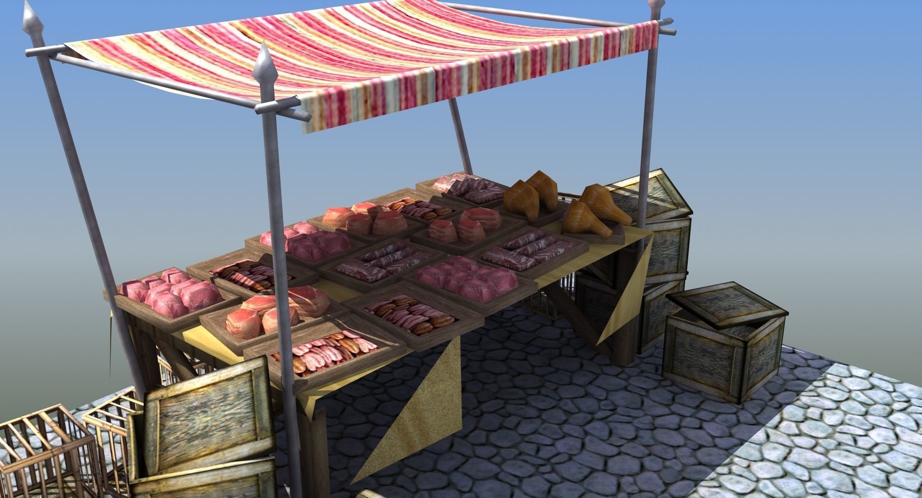 Market train set 3D model_3